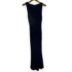 Alice‎ + Olivia Blue Sleeveless Textured Floral Full Length Maxi Dress Size 4